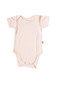 Blushed Pink Baby Merino short sleeved bodysuit made in New Zealand by Wilderling